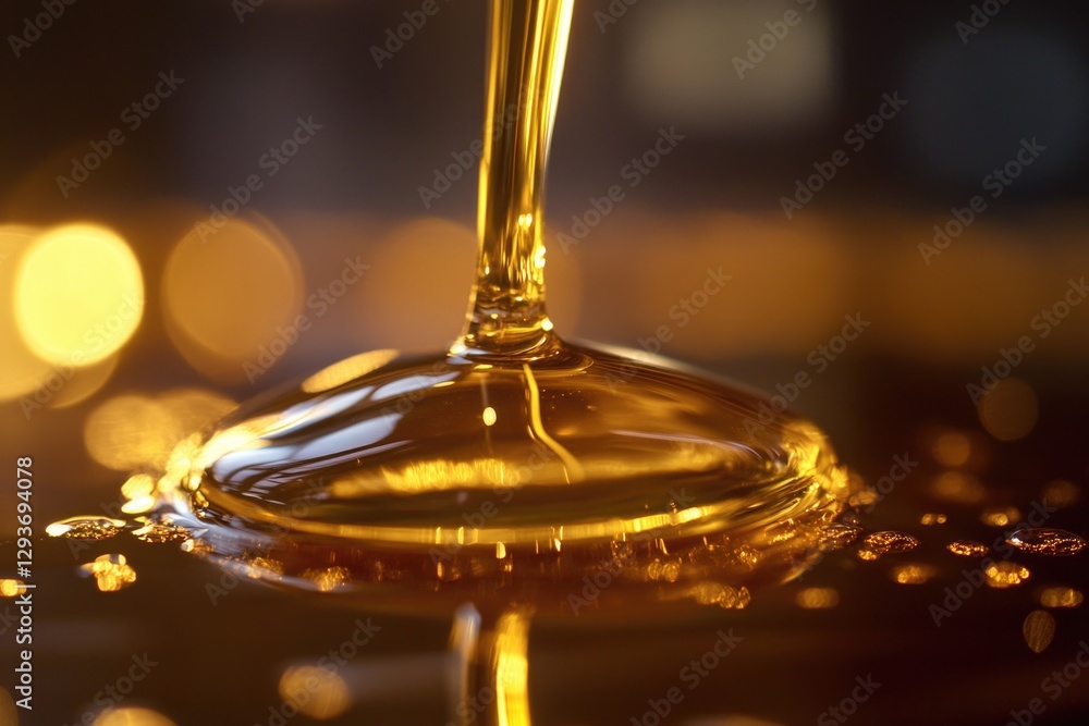 Poster a close-up shot of a single drop of liquid on a surface