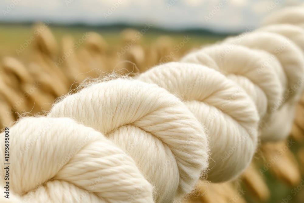 Poster A close-up shot of a rope set against a natural backdrop of an open field