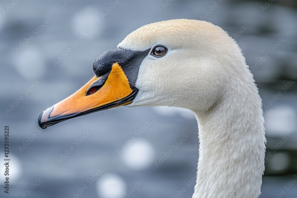 Poster A clear shot of a duck's head with blurred surroundings, great for use in illustrations or design projects