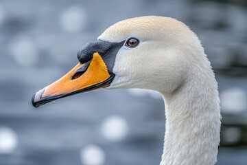 A clear shot of a duck's head with blurred surroundings, great for use in illustrations or design projects