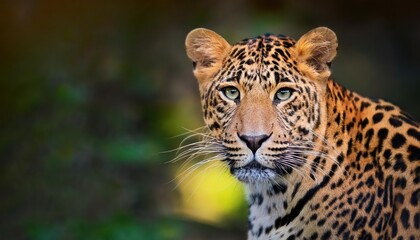 Obraz premium Leopard in Nature Majestic Predator Stalking amidst lush Savannah Grasses, with Sunlight Filtering through Towering Acacia Trees, Evoking a Sense of Serene Wildness.