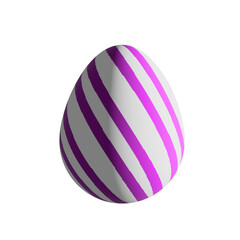 Easter Egg Isolate. Cute of cartoon ornamental Happy Easter eggs isolated on white background. Clip art set of spring holiday treat. Eggs with zig zag lines, dots, striped, with flowers, polka dot.