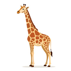 Obraz premium Watercolor Giraffe flat style vector art on a white background