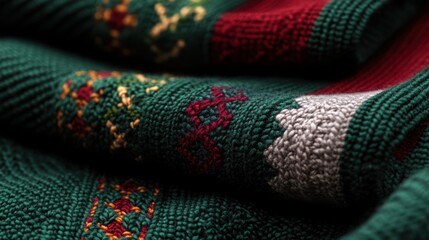 Fototapeta premium Festive socks with Irish motifs close-up. 
