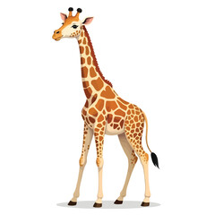 Naklejka premium Watercolor Giraffe flat style vector art on a white background