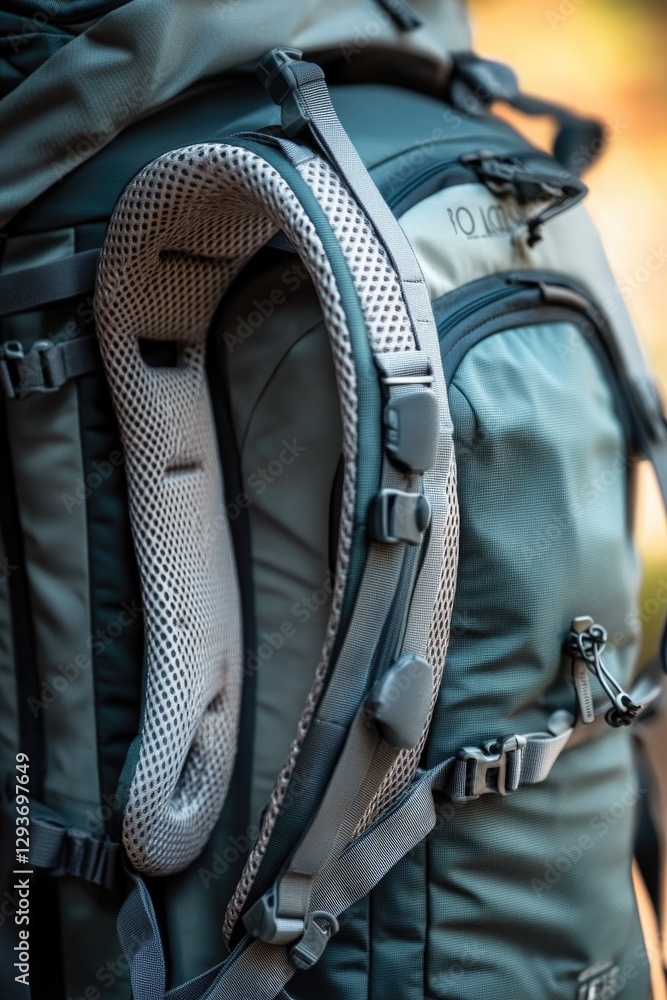 Poster close-up view of a backpack with adjustable straps