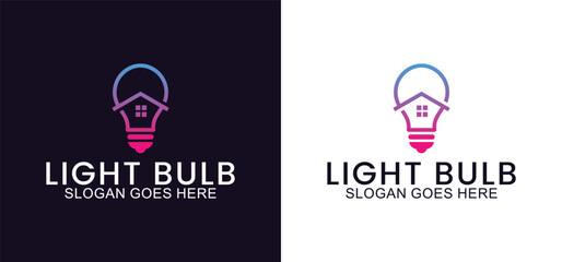 Obraz premium light bulb vector logo, Colorful light bulb design with symbol of technology, creativity, energy and light bulb shop