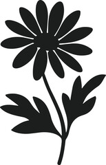 Daisy Flower Silhouette – Elegant Black Vector Floral Illustration