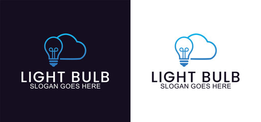 Fototapeta premium light bulb vector logo, Colorful light bulb design with symbol of technology, creativity, energy and light bulb shop