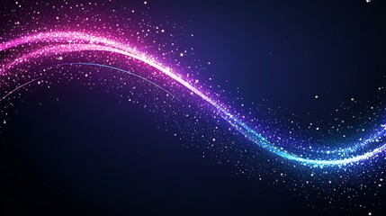 Obraz premium Glowing Purple Blue Stardust Wave Abstract Background