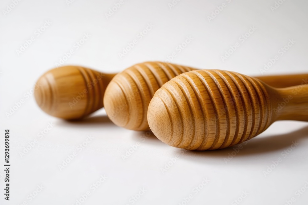 Poster two wooden baseball bats lying on a white surface, ready for use or display