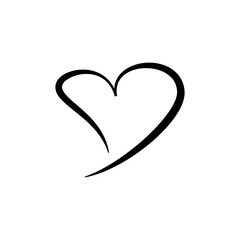 Black heart line drawing