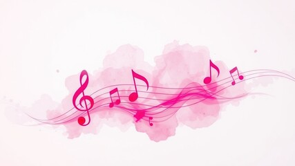 Fototapeta premium Pink Watercolor Abstract Music Texture Background