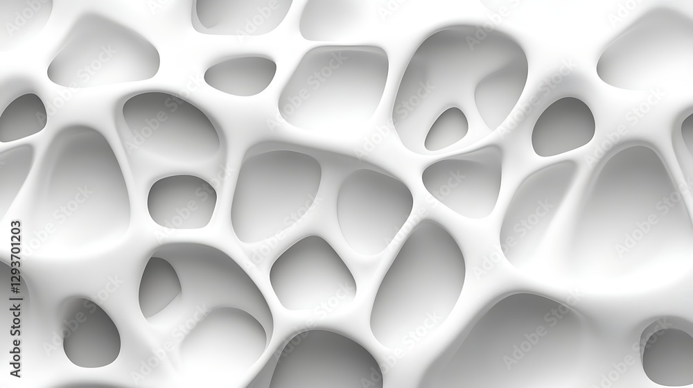 Poster abstract white leaves pattern with 3d effect, abstract white leaves pattern with a 3d effect, creati