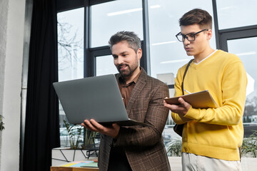Hands on guidance during the onboarding experience at a modern office setting