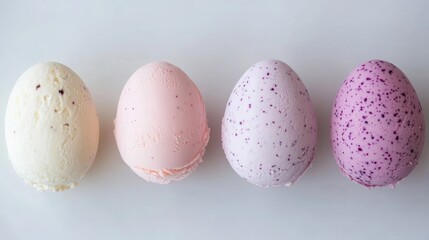 Ice cream in the shape of Easter eggs. 