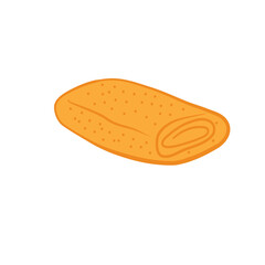 Vector Illustration of Flat Colored Line Art Style of Indonesian Traditional Snack Foods of Risoles