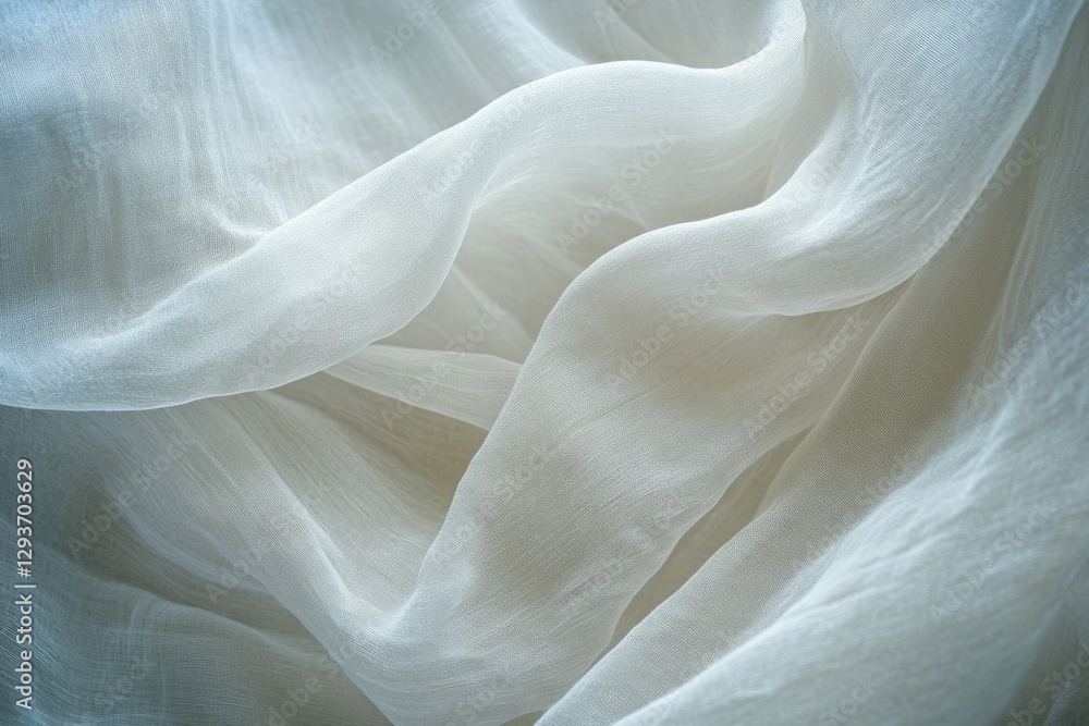 Poster A high-quality image of white fabric with texture and details visible