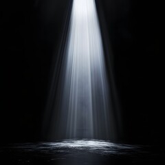 Dramatic Light Beam Illuminating Dark Space in a Minimalist Setting