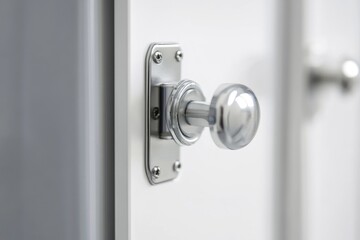 Close-up shot of a door handle on a door, useful for real estate or architecture images