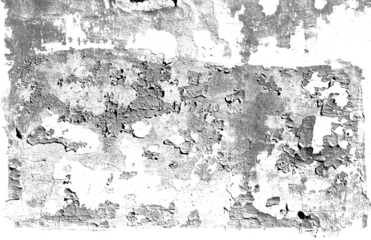 Weathered surface with peeling paint holes in a plaster or concrete painted wall