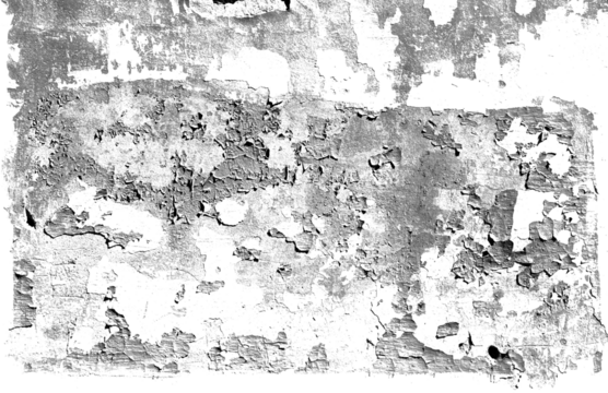 Weathered surface with peeling paint holes in a plaster or concrete painted wall