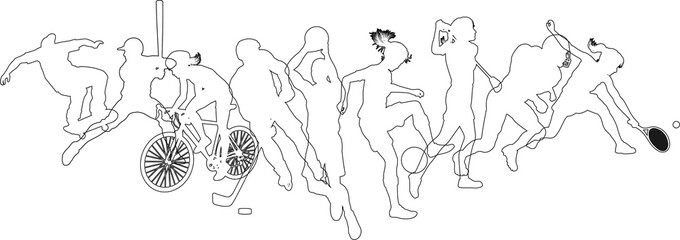 Sports Active Fitness Sport Silhouette People Set