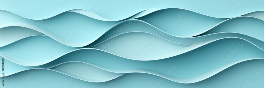 Poster soft blue 3d wave pattern background. abstract minimalist graphic design with monochromatic colors
