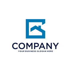 Fototapeta premium real estate logo design with house and building
