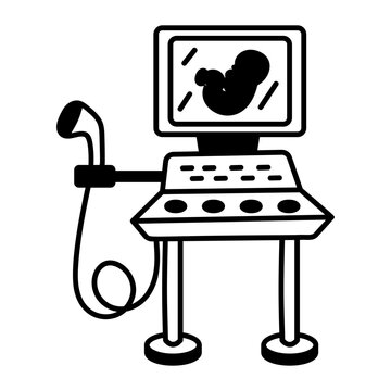 Doodle icon depicting pregnancy ultrasound 

