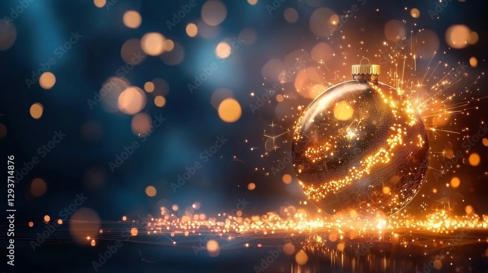 Poster shimmering and glittering 3d christmas ornament with dazzling lights creating a magical festive atmo