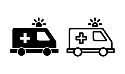 Ambulance icon logo design. ambulance truck sign and symbol. ambulance car