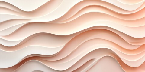 Obraz premium Elegant and Flowing Abstract Pastel Wave Pattern in Delicate Beige Tones for Background Design