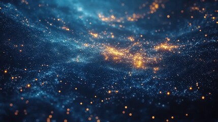 Obraz premium Abstract digital particles, glowing network, futuristic background, visual art, for digital design