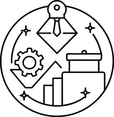 Business icon for website with line 