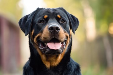 Close-up of a dog's face with its tongue hanging out, suitable for use in illustrations or designs about pets and animals
