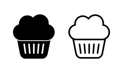 Cup cake icon logo design. Cup cake sign and symbol