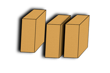 Obraz premium Cardboard box, isolated object png file with shadow on transparent background.