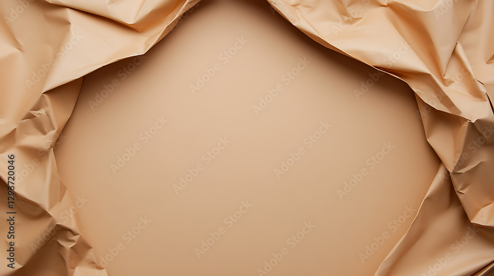 Poster abstract texture with folded paper edges and a smooth, solid surface. neutral beige tones create a w
