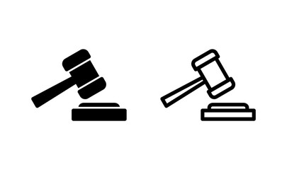 Gavel icon logo design. judge gavel sign and symbol. law icon. auction hammer