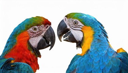 Vivid Macaw Parrot against Transparent Backdrop, Radiant Hues and Feathery Textures Animate Striking Portrait, Ideal for Digital Art, Home Decor, or Design Inspiration.
