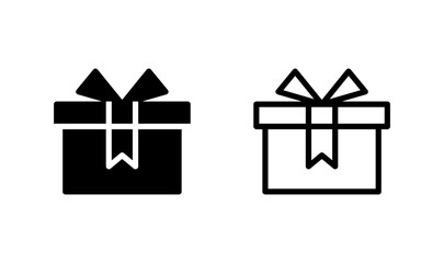 Gift icon logo design. gift sign and symbol. birthday gift