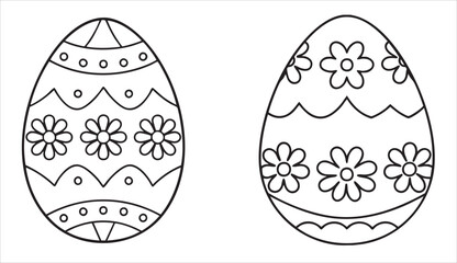 Easter egg coloring page featuring floral designs and decorative patterns.