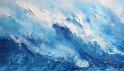 Fototapeta premium abstract blue painting with soft brushstrokes and flowing textures, ideal for modern interior design or digital background