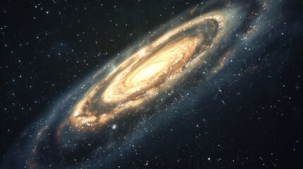 Obraz premium Majestic spiral galaxy illuminated by starlight