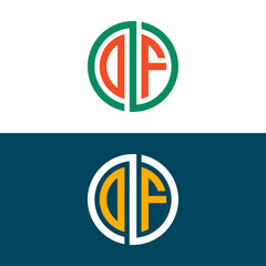 DF FD letter logo set design