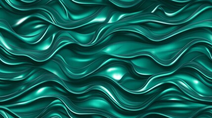 Obraz premium Seamless Deep Green Metallic Fractal Patterns with Glowing Laser Etchings.