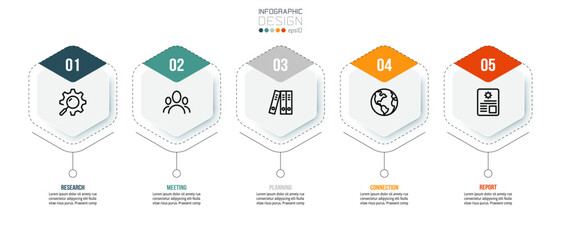 Infographic template business concept with step.

