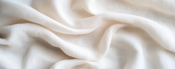 Obraz premium Aesthetic minimal dappled sunlight on white linen fabric, delicate soft-focus texture, calming mood.