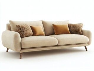 Trendy Beige Sofa  in a Cozy Space
